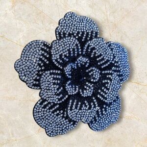 Rhinestone Flower Appliqué – Luxury Crystal Camellia Patch